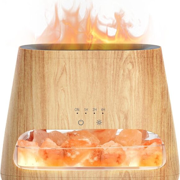 2-in-1 Ultrasonic Essential Oil Diffuser & Himalayan Salt Lamp, Aromatherapy Dif - Picture 1 of 7